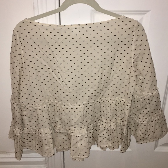 Club Monaco black & white polka dot peplum top! - Picture 2 of 3